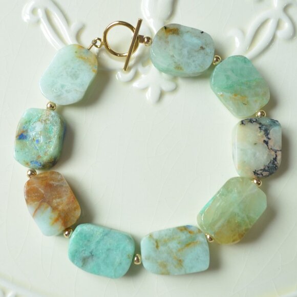 Chunky Chrysoprase Beaded Bracelet - Made in Canada - Picture 6 of 10